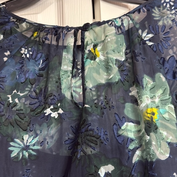 LOFT Sheer Winter Garden Flounce Dress size S - Picture 9 of 12